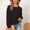 thumbnail image 4 of Fesfesfes Fall And Winter Sweater Women's Casual Round Neck Pullover Blouse Long Sleeve Solid Tops Sweater or, 4 of 6