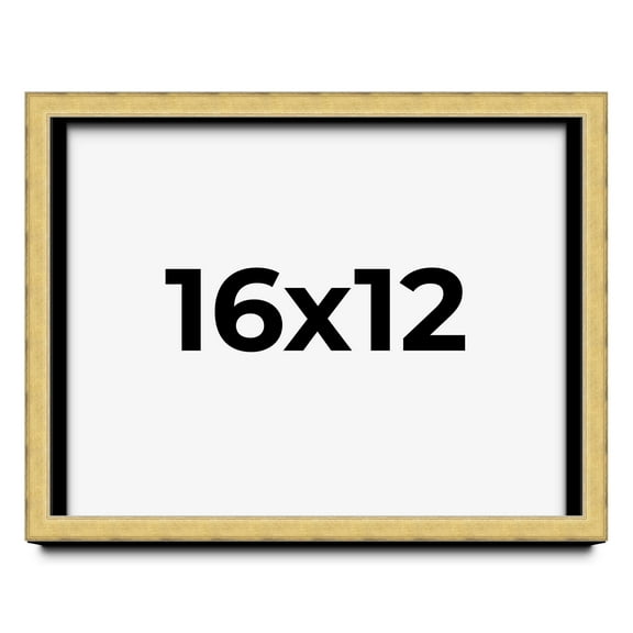 16x12 Shadow Box Frame Gold | 1.375 Inches Deep Real Wood Contemporary Shadowbox Display Frame | UV