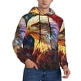 thumbnail image 2 of Lsque Geometric American Bald Eagle Pattern Casual Men's Hoodie,Hooded Sweatshirt with Kangaroo Pocket,Pullover Hoodie-XX-Large, 2 of 7