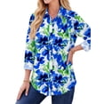 thumbnail image 2 of Fantaslook Womens Button Down Shirts Boho Floral Printed Long Sleeve Blouses Business Work Shirt Dressy Casual Loose Tops, 2 of 10