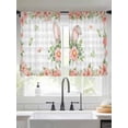 thumbnail image 2 of Pink Floral Easter Sheer Curtains 54 Inch Length 2 Panels for Living Room, Spring Flowers Grey Plaid Pastoral Voile Kitchen Curtain Set, Luxury Privacy Drapes Window Treatment for Bedroom, 2 of 7
