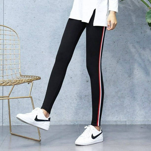 womens leggings with side stripe