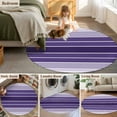 thumbnail image 5 of Purple Ombre Stripe Round Area Rug 4 FT, Non Slip Indoor Outdoor Rug, Farmhouse Striped Gradient Washable Soft Circular Carpet Non-Shedding Floor Mat for Coffee Table Nursery Foyer Balcony, 5 of 8