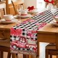 thumbnail image 5 of Pink Valentine's Day Table Runner 36 Inches Long Farmhouse Dress Scarves, Love Heart Roses Gnomes Truck Plaid Dining Tablerunner for Coffee Table/Kitchen Island/Party Décor, Small 13" x 36", 5 of 8