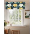 thumbnail image 2 of Teal Yellow Rhombus Curtain Valances for Windows, Geometric Abstract Art Kitchen Valance Window Treatment, Light Filtering Block Curtains for Bathroom/Bedroom/Living Room 60'' x 18'', 2 of 9