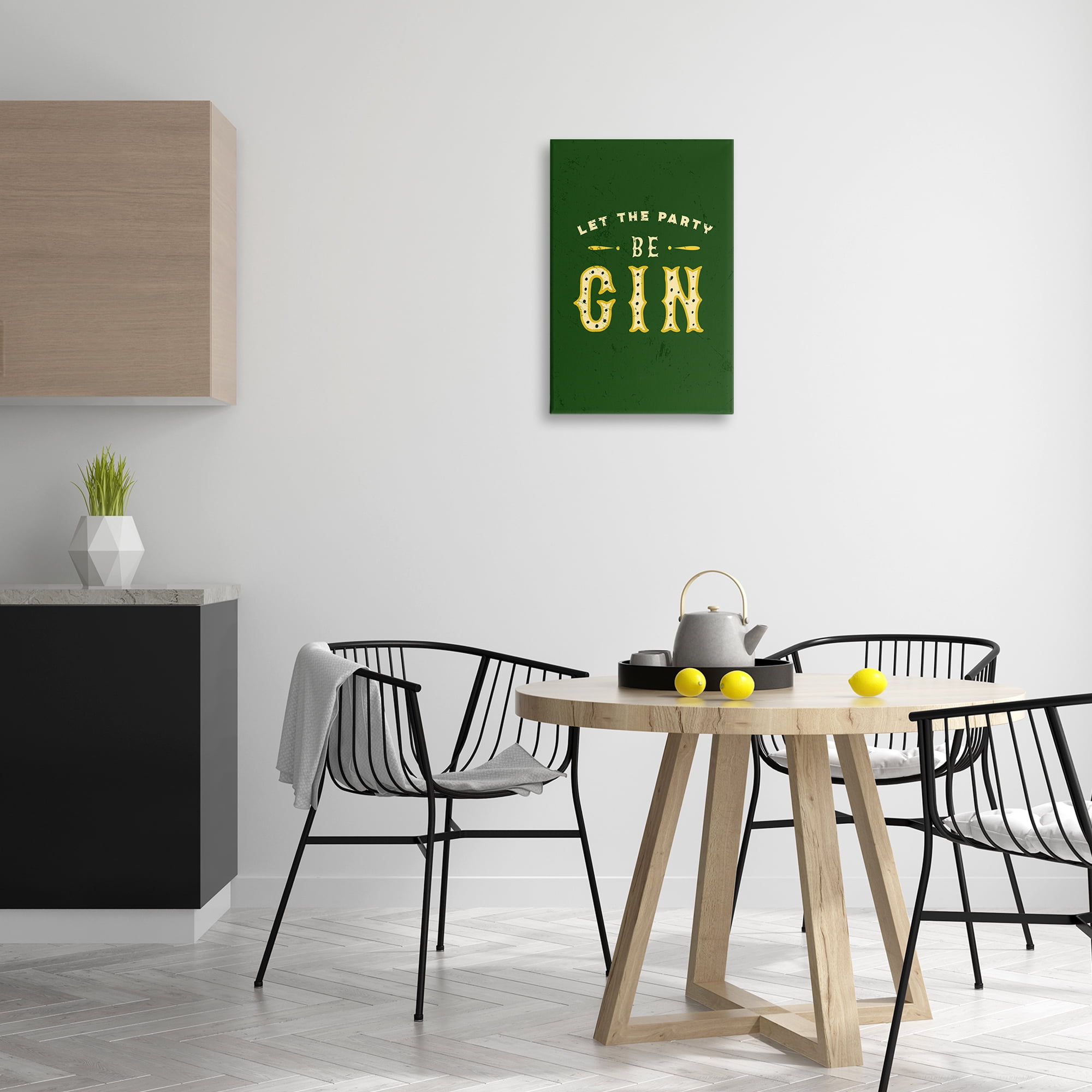 Stupell Industries Let Party Be Gin Pun Food & Beverage Painting Wrapped Canvas Art Print Wall Art, 16 x 24