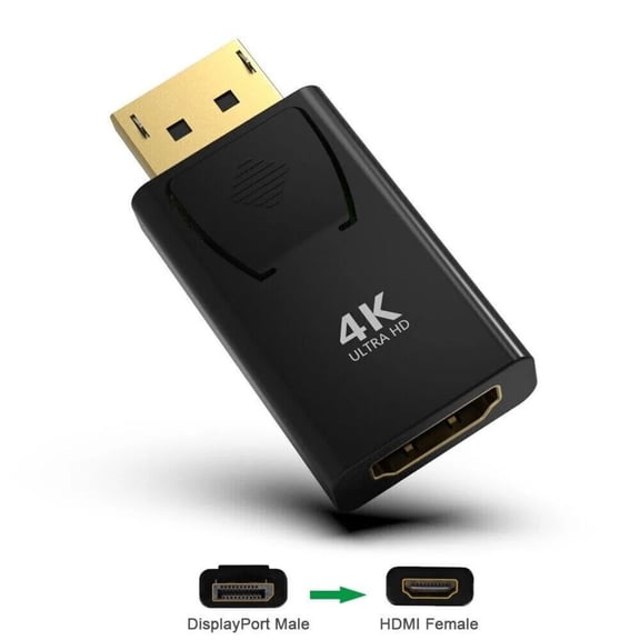 4K DisplayPort to HDMI Adapter for TV Monitor Laptop Computer