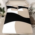 thumbnail image 2 of Homewish White Black Square Bed Sheets,Boho Geometric King Sheets,Minimalism Style Sheet Set For Men Women,4-Piece, 2 of 7