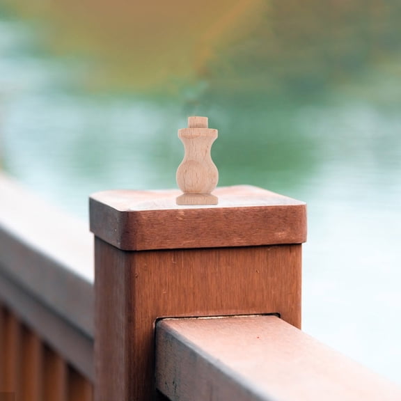 ADDHAT 10Pcs Khaki Wood Spindles 1.57X0.71X0.71In Solid Wood Wood Spindles For Deck
