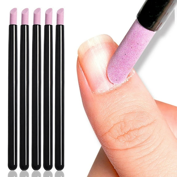 YIMART 5PCS Stone Sanding Nail File Tools Nail File Cuticle Remover Trimmer Buffer Pedicure Pen Washable Manicure Tool Nail Salon Makeup Cosmetic Tool