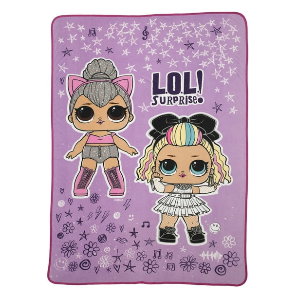 LOL Surprise Kids Fleece Blanket, Twin/Full, 62 x 90, Purple