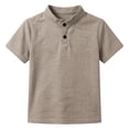 thumbnail image 4 of Bigetiay Boys Short Sleeve Shirt with Stand Collar Summer Casual Comfortable Athletic Top for Kids and Toddlers 6-7 Years, 4 of 7