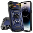 thumbnail image 1 of Elegant Choise for iPhone 14 Case with Ring Stand Slide Camera Lens Protective Phone Cover, Blue, 1 of 5
