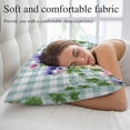 thumbnail image 5 of Spring Easter Pillow Covers, Linen Long Throw Pillow Case, Purple Floral Summer Botanical Teal Plaid Holiday Pillow Protector Decorative Cushion Cover for Living Room/Bedroom 20" x 36", 5 of 8