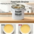 thumbnail image 4 of 46 oz Bacon Grease Container with Strainer and Food-Grade Silicone Spatula, Kitchen Grease Keeper with Lid, Saver Filter Cookware Can for Cooking, Oil Disposal & Storage - Ceramic Jar (B), 4 of 7