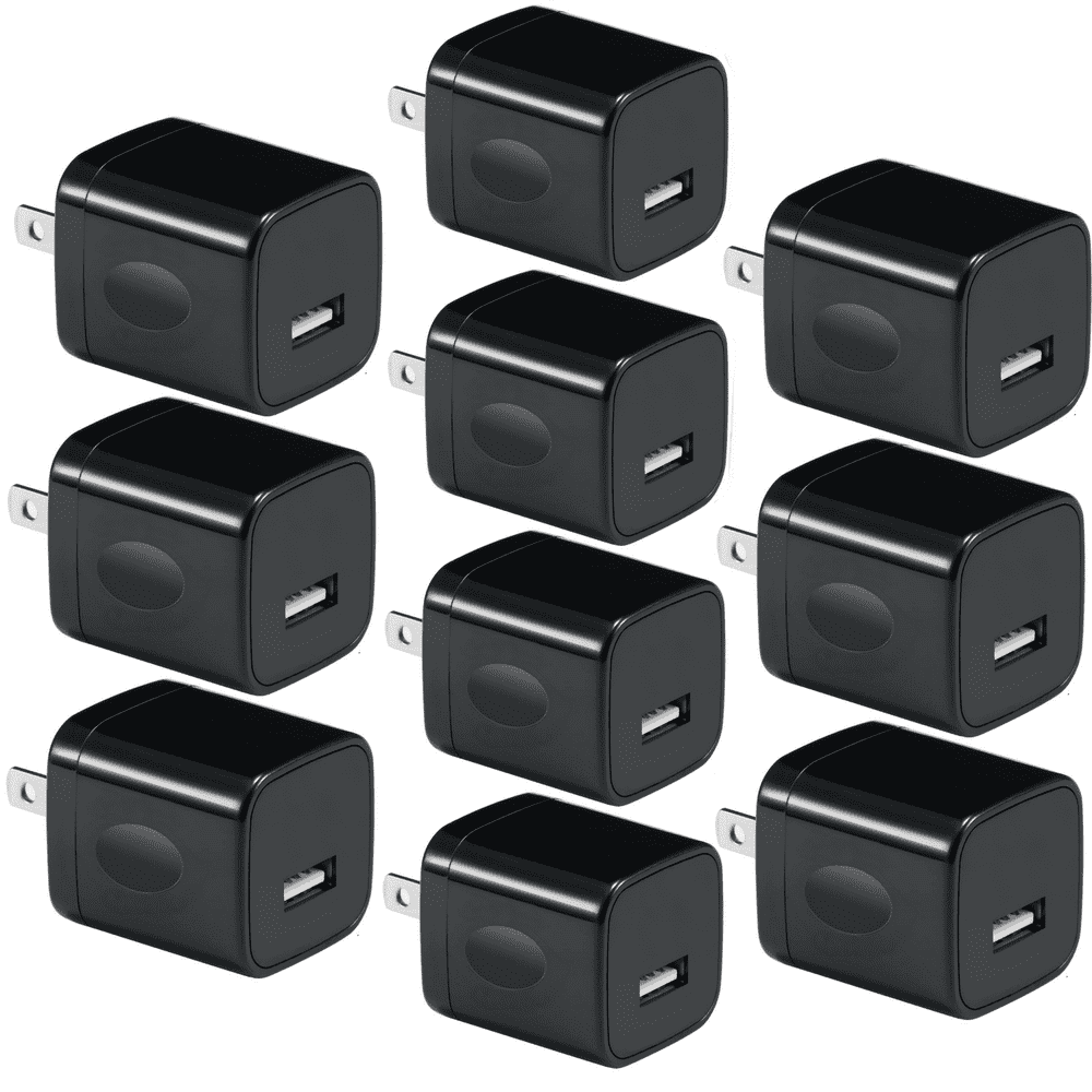 USB Wall Plug 10 Pack, ACE 1A 5V Single Port Wall Charger Power Adapter
