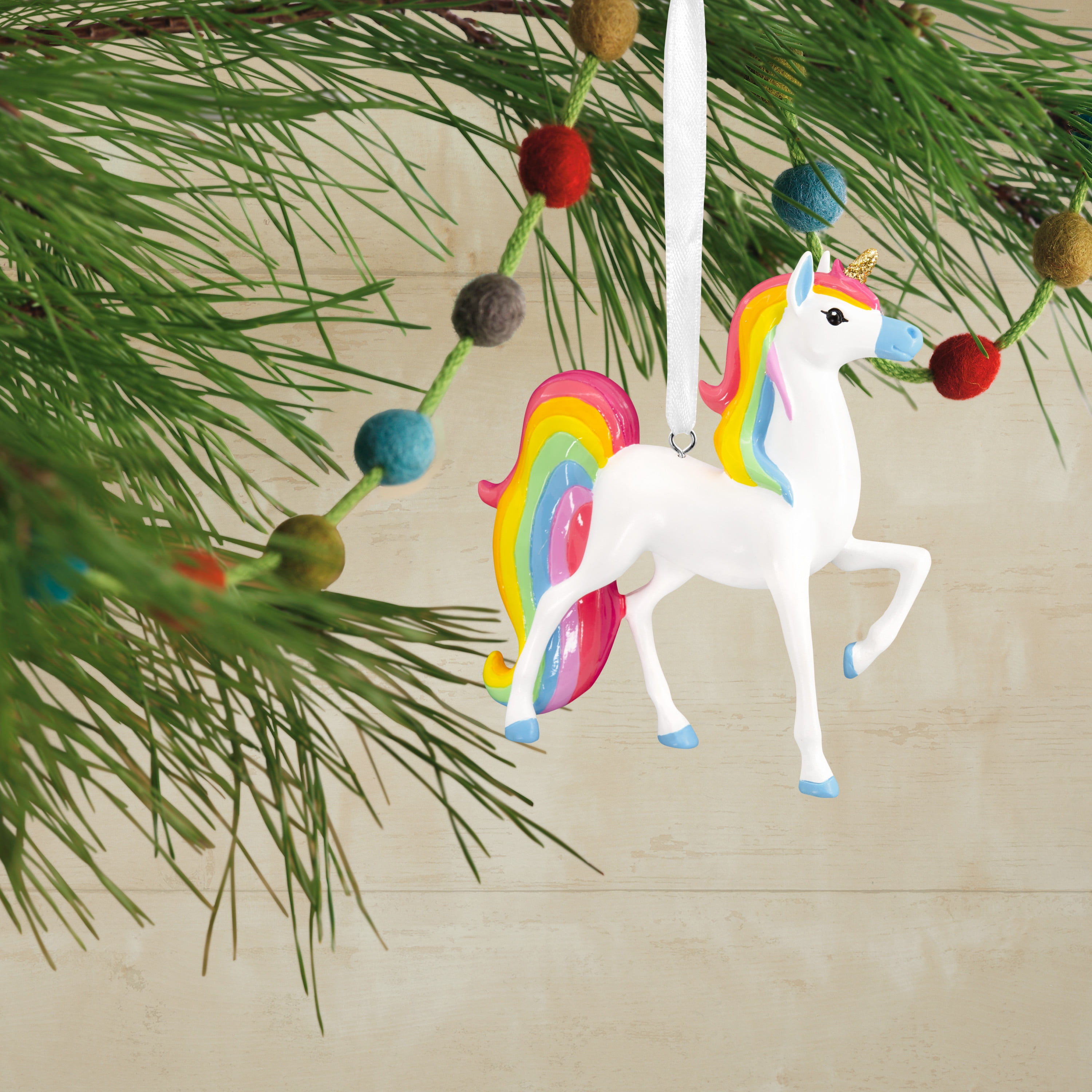 Hallmark Unicorn With Rainbow Mane Christmas Ornament - Walmart ...