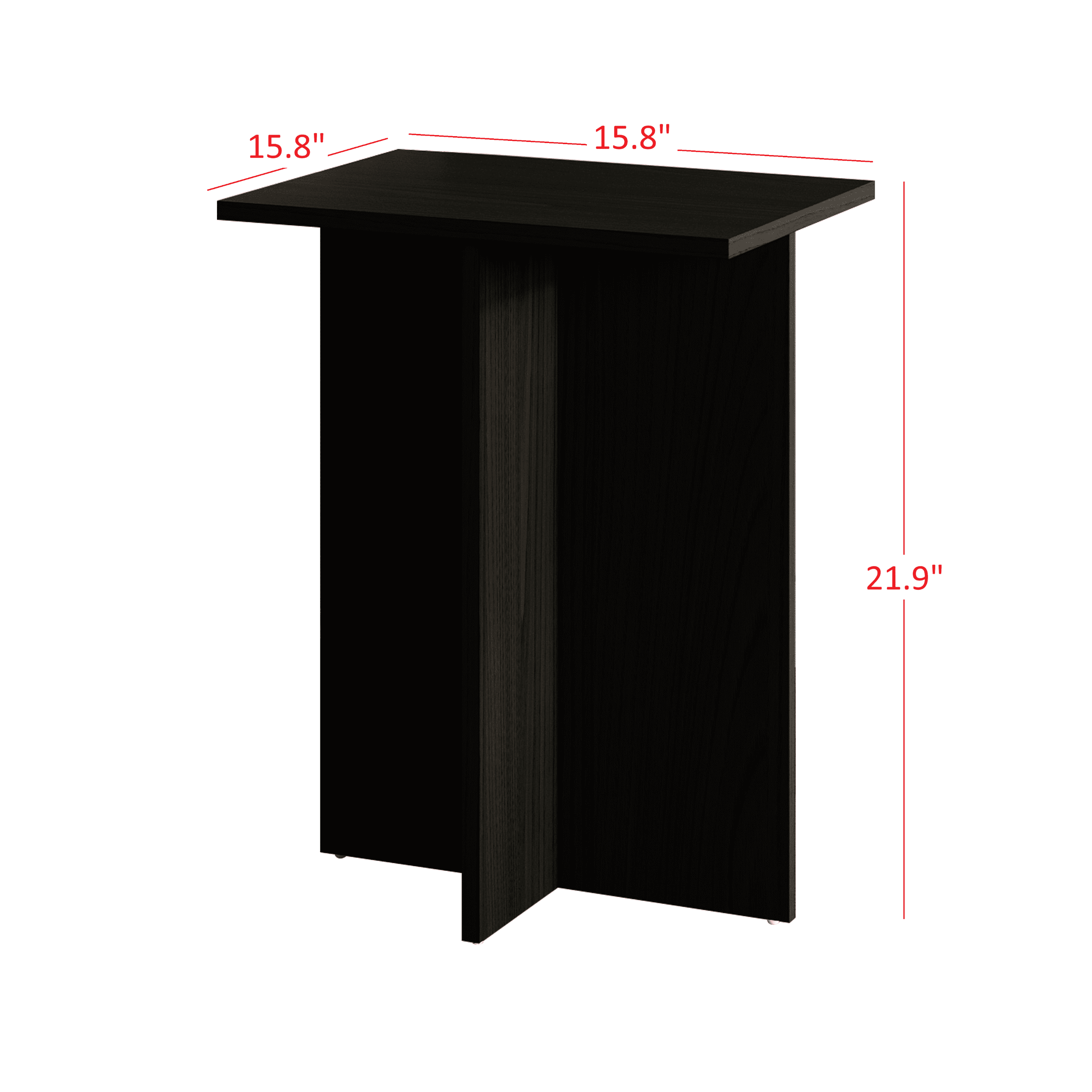 Home Design Joliet 3-Piece Coffee Table Set with Rectangular Coffee Table and 2 Matching End Tables, Natural Wood Grain Finish with Modern Open Shelf Design for Living Room, Black