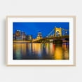 thumbnail image 2 of The Roberto Clemente Bridge - Pittsburgh Pennsylvania Photography City Skyline Bridge Nightlife Architecture Water Scenic Unframed Wall Art Print 4 x 6 inches, 2 of 7