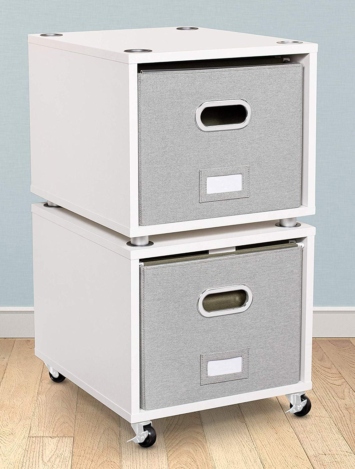 Birdrock Home Rolling File Cabinet With 1 Lateral Drawer Decorative Storage Shelf For Blankets Books Files Magazines Toys Etc Removable Bin With Handles Under Desk Office Living Room Home