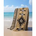 thumbnail image 4 of Brown Southwest Beach Towels Oversized Super Absorbent, Boho Aztec Ethnic Abstract Geometric Lightweight Bath Towel Quick Dry Sets For Bathroom/Pool/Rv Camping/Beach Play/Gym Room/Picnic 35"x70", 4 of 8