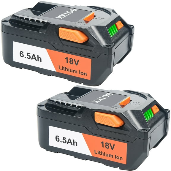 BOTKK  Battery Replacement for RIDGID 18V Battery Drill R840087 R840083 R840086 R840085 R840084 AC840085 AC840086 AC840087P AC840089 Tools 6500mAh 2 Packs
