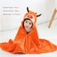 thumbnail image 2 of Toallas De Baño De Animales Con Capucha Para Bebés Albornoz De Playa De Natación Grande Ultra Suave, Regalos De Ducha Perfectos Para Niños Pequeños De 0 A 5 Años - Naranja brillar vestir, 2 of 5