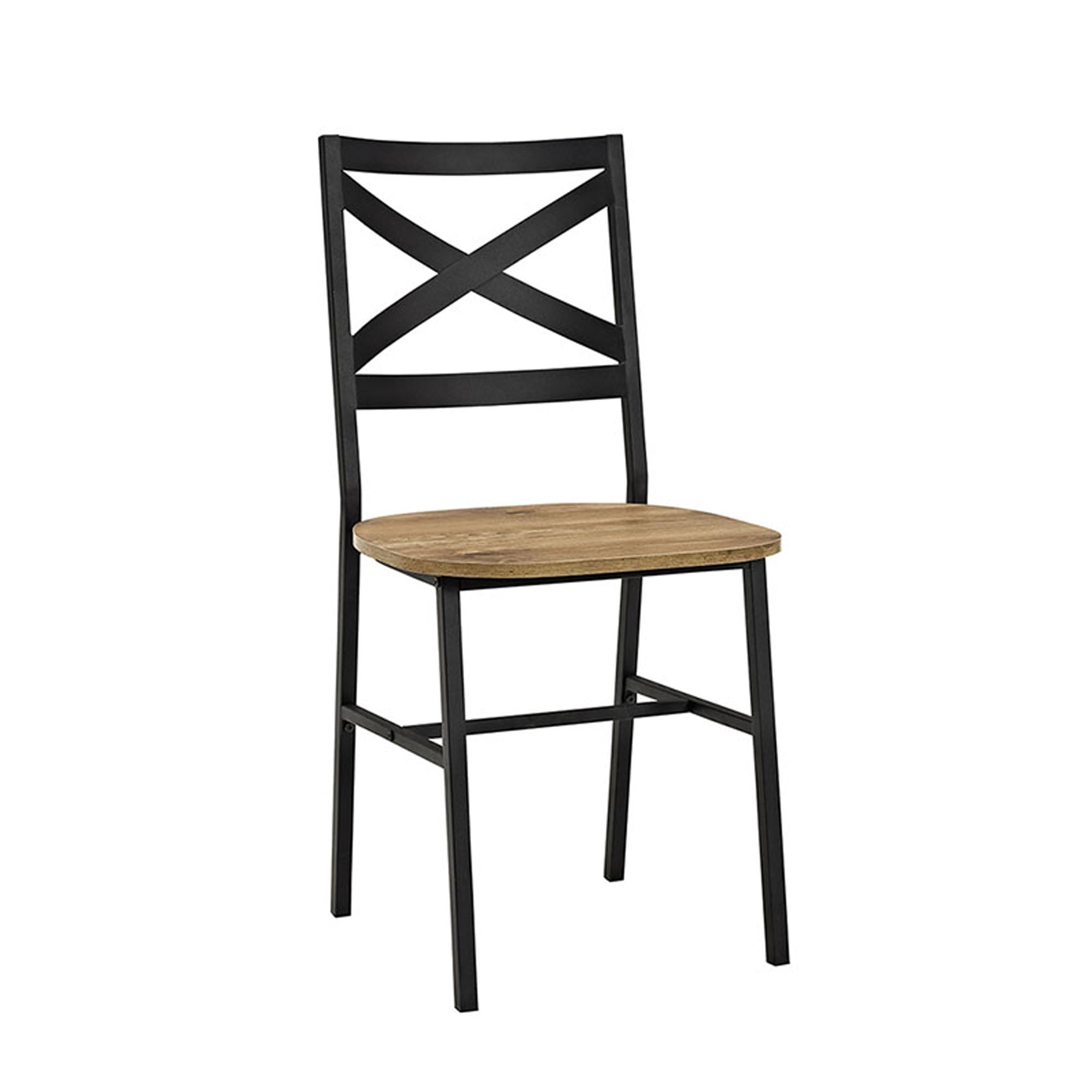 Mainstays Atmore X-Back Metal and Wood Dining Chairs, Set of 2