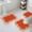 Orange, variant on Coastal Coral Bath Mat 3 Piece Bathroom Rug Set, Navy Blue Ocean Marine Nautical Beach Non Slip Bath Rug Contour Mat and Toilet Lid Cover, Absorbent Shower Mats Soft Bath Rugs and Mats Sets