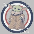 thumbnail image 2 of Women's Star Wars: The Mandalorian Fourth of July Grogu Circle  Graphic Tee Athletic Heather X Large, 2 of 4