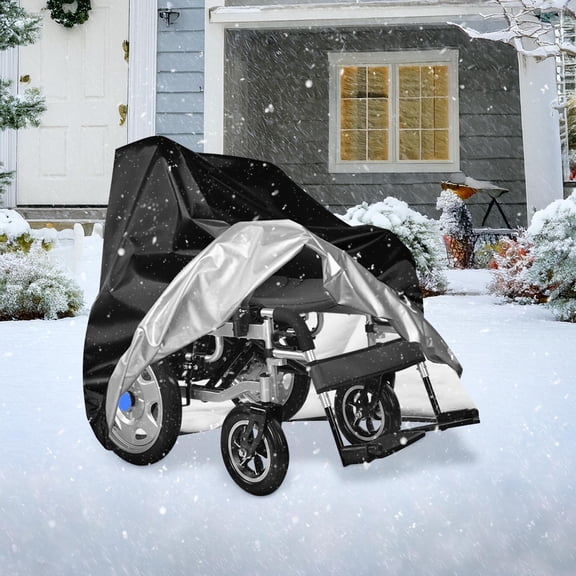 210D Oxford Cloth Dust Cover Waterproof Wheelchair Storage Cover Dustproof Windproof UV-proof Bottom Contraction Design for Electric Wheelchairs Indoors & Outdoors
