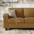 thumbnail image 2 of BLAZANT 90" 3 Seater Sofa Couch with Deep Seat, 90" Modern Upholstered Sofa with Armrests, Easy Installation, Comfy Couches for Living Room, Apartment,Ginger Yellow, 2 of 12