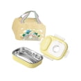 thumbnail image 4 of Lipstore Bento Lunch Box Meal Prep Container with Tote Bag Bento Snack Box Food Container Yellow 3 Grid, 4 of 8