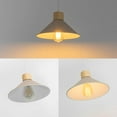 thumbnail image 4 of FSLiving Adjustable Wire Length H-Type Track Pendant Light E26 Wood Base Retro Khaki Metal Shade for Pantry Farmhouse Bar Sink (Bulb & Ceiling Track Sold Separately) - 1 Light, 4 of 6