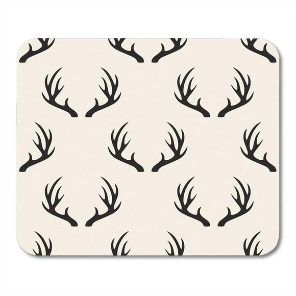 NUDECOR Reindeer Monochrome Antler Pattern Deer Moose Abstract Beast Mousepad Mouse Pad Mouse Mat 9x10 inch