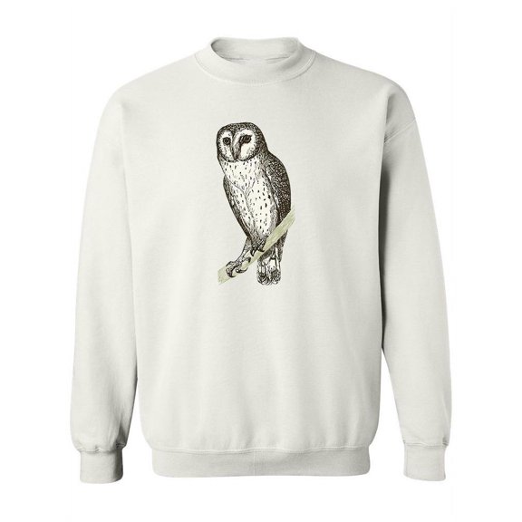 Owl On A Branch Sketch Sweatshirt Women -Image by Shutterstock, Female XX-Large