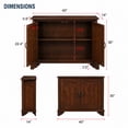 thumbnail image 2 of Aukfa 40" Farmhouse Accent Storage Cabinet, Solid Pine Wood Frame,Storage Organizer for Entryway & Living Room,Espresso, 2 of 7