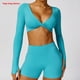 thumbnail image 1 of Camiseta corta para mujer, camisetas deportivas para gimnasio, entrenamiento para correr, Top deportivo de manga larga, camisetas de Yoga para mujer, ropa deportiva con agujero para el pulgar, 1 of 5