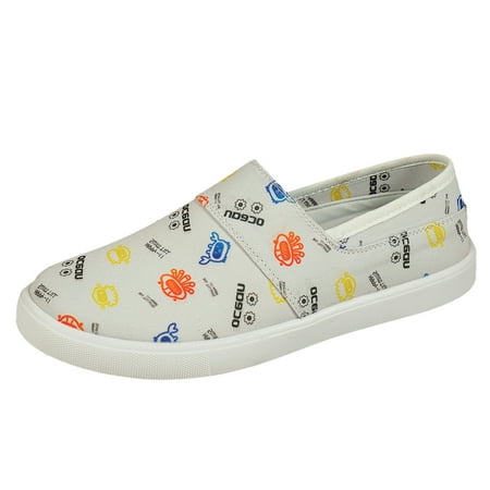 

WNVMWI Womens Shoes Flat Shoes for Women White Sneakers for Women Gym Shoes Leisure Cartoon Letter Prints Non Slip Flat Round Toe Breathable Slip On Lazy Canvas Shoes Casual Shoes Footwear