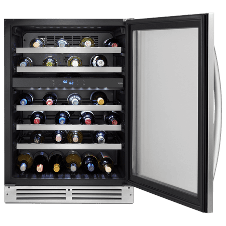 Whirlpool - 46-Bottle Wine Cooler - Stainless Steel