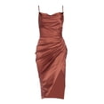 thumbnail image 4 of Vestido a media pierna de satén con escote vuelto sin mangas y sin tirantes para mujer XL TUNC Sencillez, 4 of 4