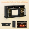 thumbnail image 3 of Gymax Fireplace TV Stand w/ Remote Controls & Thermostat Storage Cabinets Black, 3 of 10