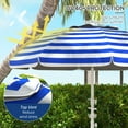 thumbnail image 4 of Outsunny Parasol de Plage 5,7 Pieds avec Inclinaison, Porte-Gobelets, Crochet, Bleu et Blanc, 4 of 10