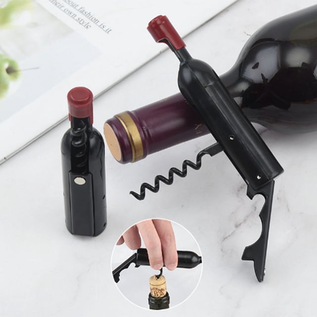 Abridor de Vino Portátil BuyWeek Negro Multifuncional