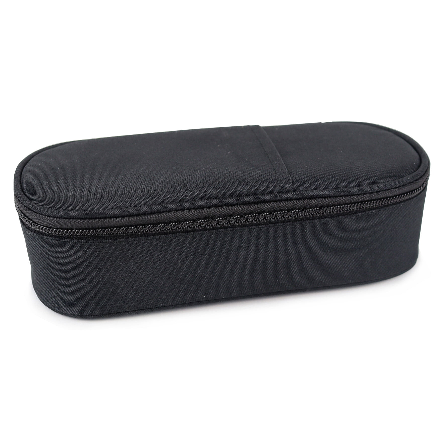Pen+Gear Sporty Oblong Pencil Pouch with Slip Pocket, Black Polyester, College and High School