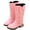 b#Pink253, variant on CAIVO Girls Warm Winter Boots Leather Mid Calf High Boots Toddler Big Kids Youth Child Lovely Shoes Solid Color Footwear