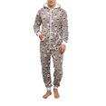 thumbnail image 1 of Christmas Men Leisure Wear Cartoon Printing Long Hooded Jumpsuit Zipper Flannel One-Piece Pajamas, 1 of 6