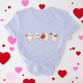 thumbnail image 1 of Cadeau de Saint-Valentin pour Femmes T-shirt Imprimé Arbre de Noël à Manches Courtes Col Rond Décontracté, 1 of 6