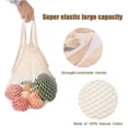 thumbnail image 2 of Bolsa de compras de malla de algodón reutilizable y portátil, bolsa de compras ecológica y plegable para frutas y verduras, ropa, juguetes de playa, útiles escolares y más, lavable a máquina, 5 piezas, 2 of 7