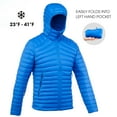 thumbnail image 3 of Forclaz Trek 100, 23°F Real Down Packable Puffer Backpacking Jacket, Men's, Blue, 2XL, 3 of 11